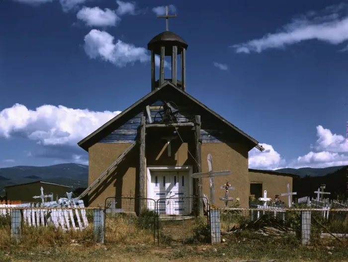 Framed Print : Llano de San Juan, New Mexico, Catholic Church, 1940. Creator: Russell Lee Framed Print : Llano de San Juan, New Mexico, Catholic Church, 1940. Creator: Russell Lee