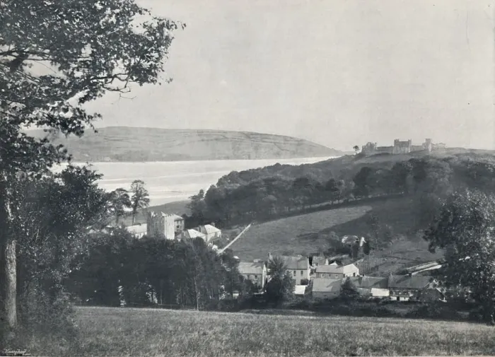Framed Print : Llanstephan - The Village and the Castle-Crowned Hill, 1895 Framed Print : Llanstephan - The Village and the Castle-Crowned Hill, 1895