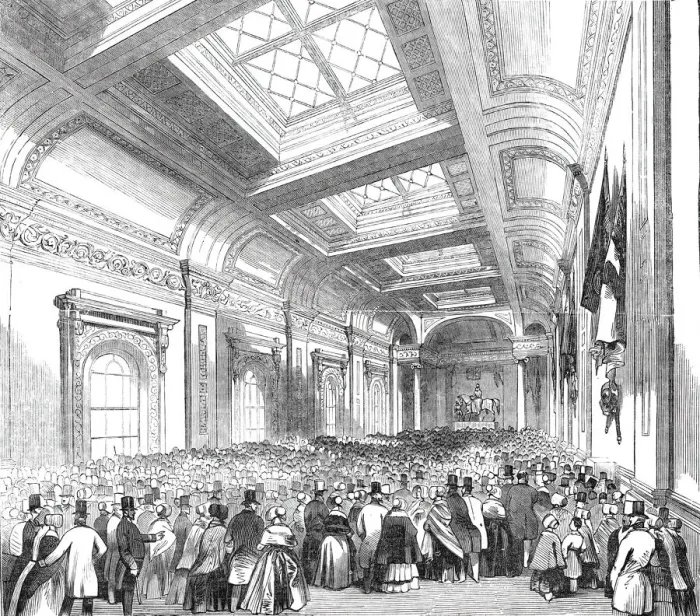 Framed Print : Lloyds Commercial Room - admission of the public, 1844. Creator: Unknown Framed Print : Lloyds Commercial Room - admission of the public, 1844. Creator: Unknown