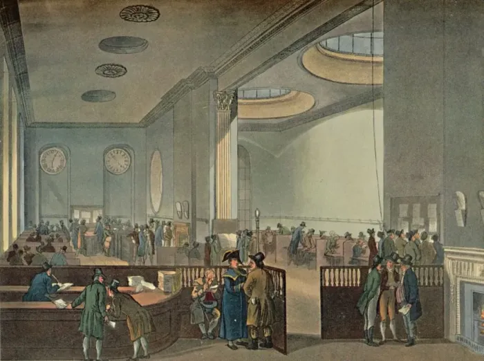 Framed Print : Lloyds Subscription Rooms As Seen By Rowlandson in 1800, 1928. Artists: Thomas Rowlandson Framed Print : Lloyds Subscription Rooms As Seen By Rowlandson in 1800, 1928. Artists: Thomas Rowlandson