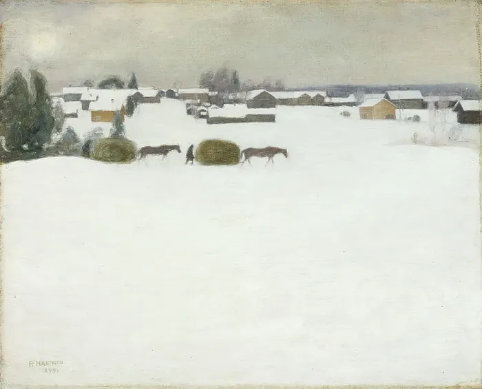 Framed Print : Load of Hay, 1899. Creator: Pekka Halonen