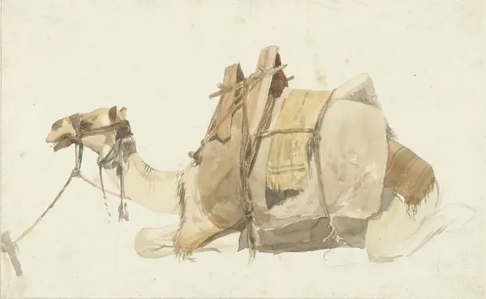 Framed Print : Loaded camel, 1821-1847. Creator: Prosper Georges Antoine Marilhat Framed Print : Loaded camel, 1821-1847. Creator: Prosper Georges Antoine Marilhat