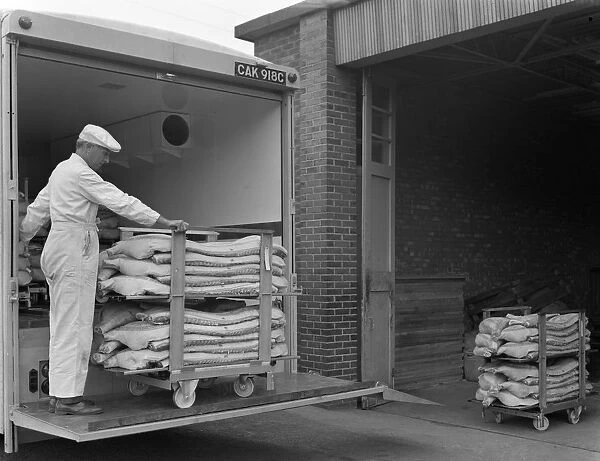 Loading area at the Danish Bacon company, Kilnhurst, South Yorkshire, 1968. Artist