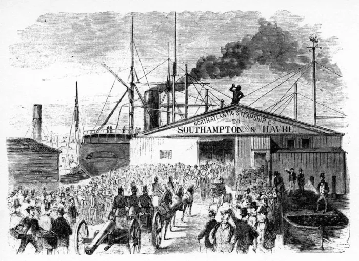 Framed Print : The Loading Of The Atlantic And Baltic Boats, c1860s