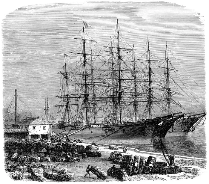 Framed Print : Loading bales of cotton for export, Savannah, Georgia, USA Framed Print : Loading bales of cotton for export, Savannah, Georgia, USA