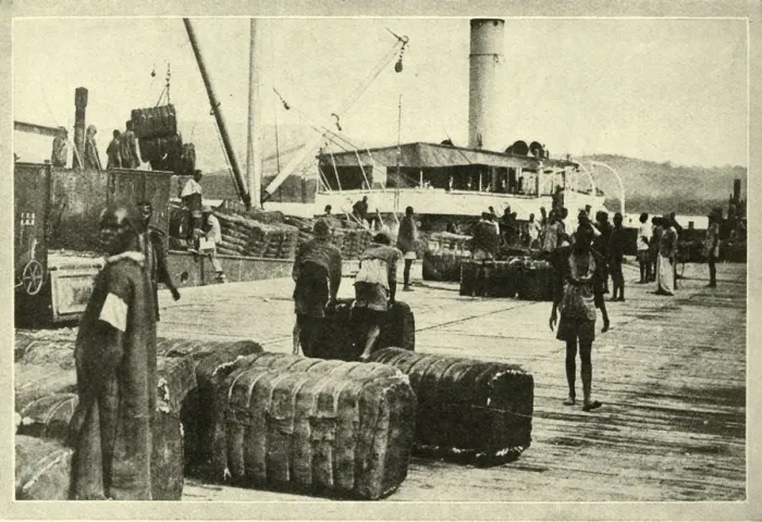 Framed Print : Loading a Cargo of Cotton, c1948. Creator: Unknown Framed Print : Loading a Cargo of Cotton, c1948. Creator: Unknown