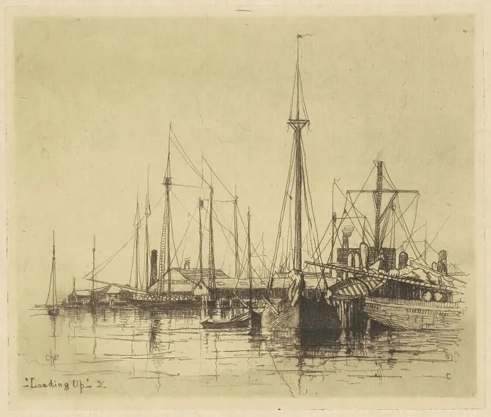 Framed Print : Loading Up, 1881. Creator: Charles A Platt Framed Print : Loading Up, 1881. Creator: Charles A Platt