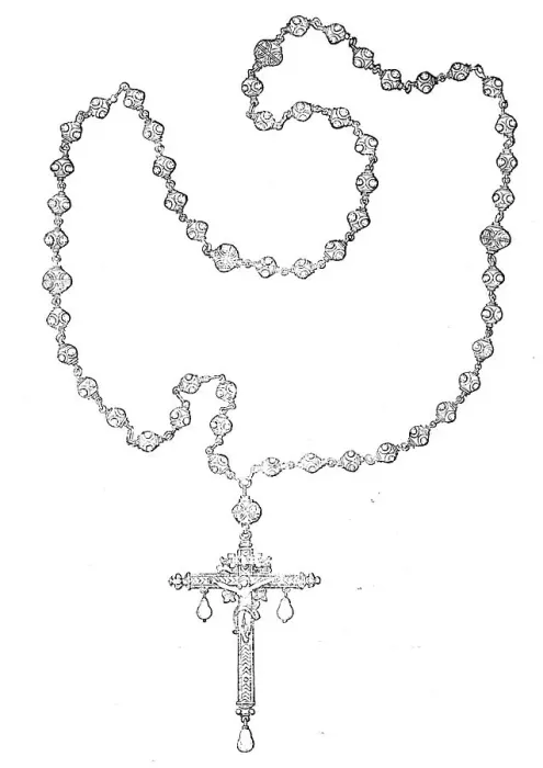 Framed Print : The Loan Collection, South-Kensington: Gold rosary worn by Mary Queen of Scots... 1862. Creator: Unknown Framed Print : The Loan Collection, South-Kensington: Gold rosary worn by Mary Queen of Scots... 1862. Creator: Unknown