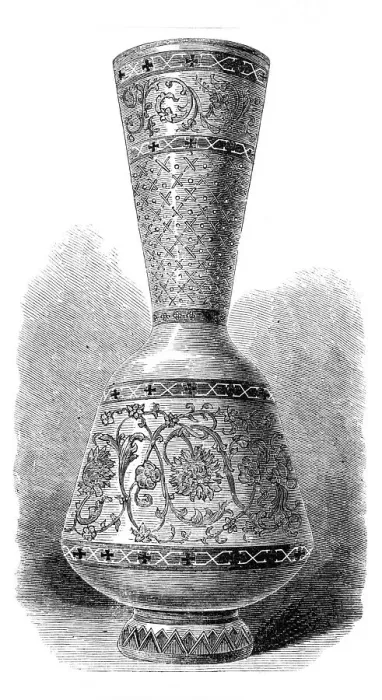 Framed Print : The Loan Collection, South Kensington Museum: opaque enamelled glass vase (Russian), 1868. Creator: Unknown Framed Print : The Loan Collection, South Kensington Museum: opaque enamelled glass vase (Russian), 1868. Creator: Unknown