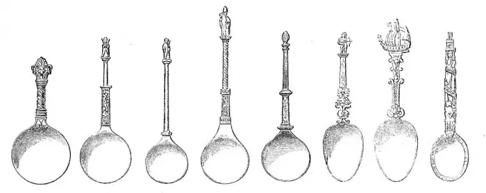Framed Print : The Loan Collection, South-Kensington: Silver and silver-gilt spoons, 1862. Creator: Unknown Framed Print : The Loan Collection, South-Kensington: Silver and silver-gilt spoons, 1862. Creator: Unknown