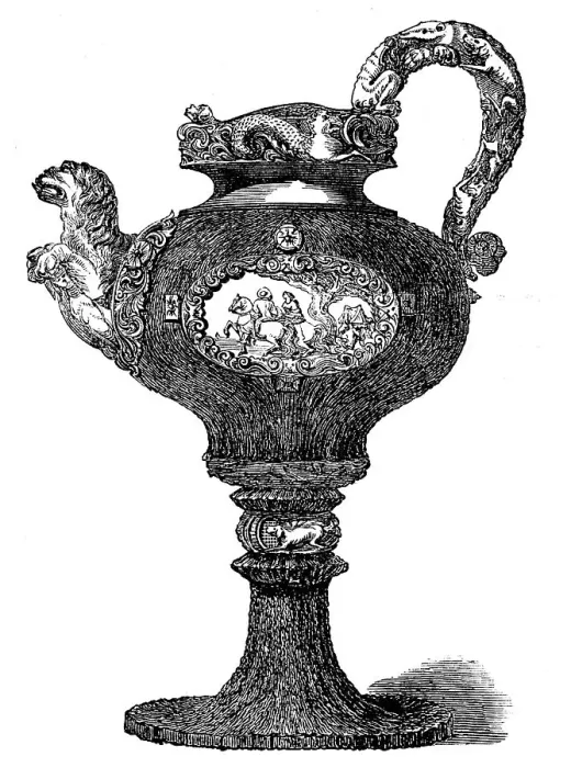 Framed Print : The Loan Collection, South-Kensington: Stag's horn ewer, 1862. Creator: Unknown Framed Print : The Loan Collection, South-Kensington: Stag's horn ewer, 1862. Creator: Unknown