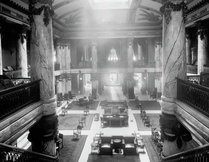 Framed Print : Lobby, Jefferson Hotel, Richmond, Va. c.between 1910 and 1920. Creator: Unknown Framed Print : Lobby, Jefferson Hotel, Richmond, Va. c.between 1910 and 1920. Creator: Unknown