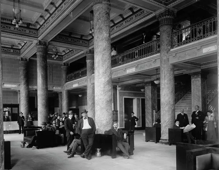 Framed Print : The Lobby, Murphy's Hotel, Richmond, Va. c.between 1910 and 1920. Creator: Unknown Framed Print : The Lobby, Murphy's Hotel, Richmond, Va. c.between 1910 and 1920. Creator: Unknown