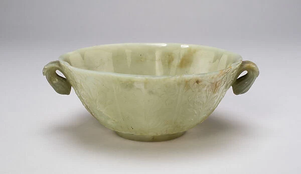 Lobed Lotus-Petal Bowl with Foliate Handles, 18th century. Creator: Unknown