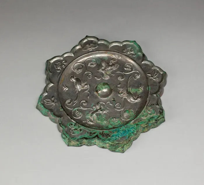 Framed Print : Lobed Mirror with Birds, Insects, and Floral Sprays, Tang dynasty (A. D) Framed Print : Lobed Mirror with Birds, Insects, and Floral Sprays, Tang dynasty (A. D)