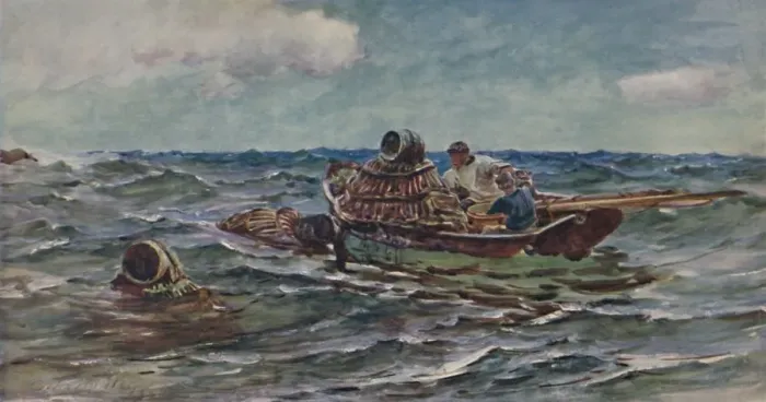 Framed Print : The Lobster Catchers, 1886, (1935). Artist: Colin Hunter Framed Print : The Lobster Catchers, 1886, (1935). Artist: Colin Hunter