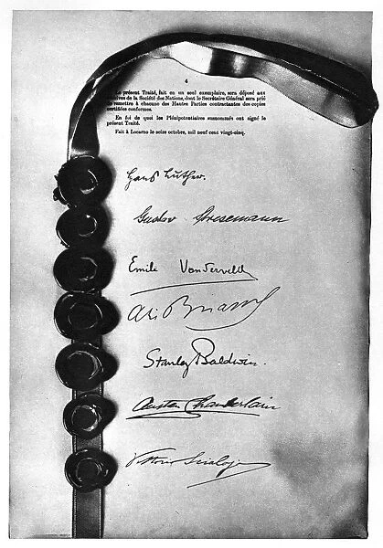 The Locarno Treaty sealed and signed in London, 1st December 1925, (1935)