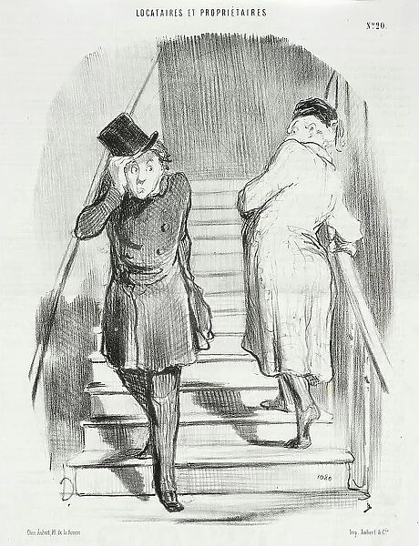 Un locataire qui doit trois termes, 1847. Creator: Honore Daumier