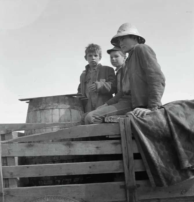 Framed Print : On location of Resettlement Administration film near Bakersfield, California, 1935. Creator: Dorothea Lange Framed Print : On location of Resettlement Administration film near Bakersfield, California, 1935. Creator: Dorothea Lange