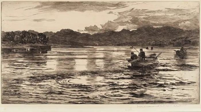 Framed Print : Loch Scene, c1860-1904. Creator: Colin Hunter Framed Print : Loch Scene, c1860-1904. Creator: Colin Hunter