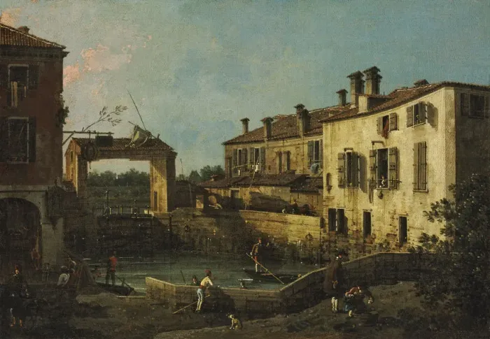 Framed Print : The Lock at Dolo, c. 1763 Framed Print : The Lock at Dolo, c. 1763