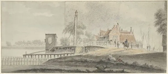 Framed Print : The lock at Spaarndam, 1775. Creator: Hendrik Spilman Framed Print : The lock at Spaarndam, 1775. Creator: Hendrik Spilman