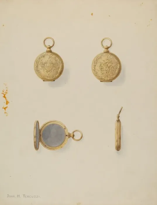Framed Print : Locket, c. 1937. Creator: John H. Tercuzzi Framed Print : Locket, c. 1937. Creator: John H. Tercuzzi