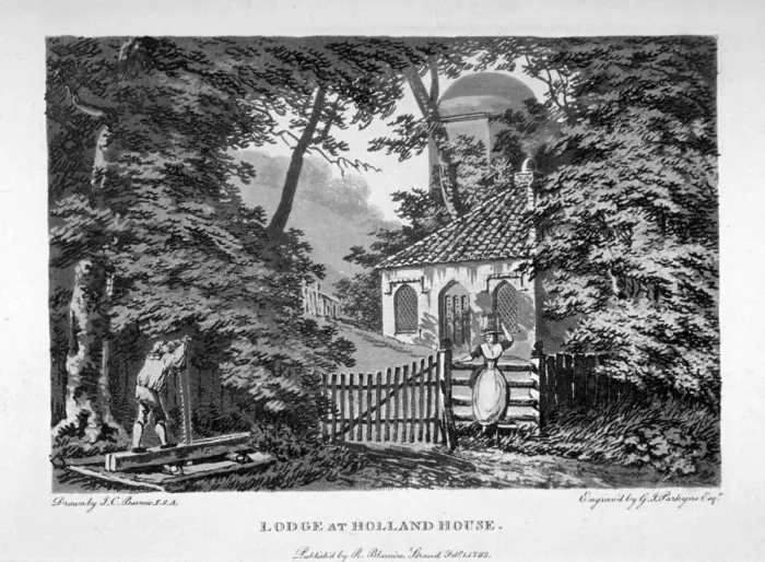 Framed Print : The Lodge at Holland House, Kensington, London, 1793 Framed Print : The Lodge at Holland House, Kensington, London, 1793
