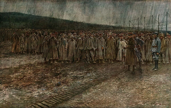 L'offensive Francaise d'avril-mai 1917; Arrivee de prisonniers allemands, le 17 avril 1917... 1917. Creator: Francois Flameng