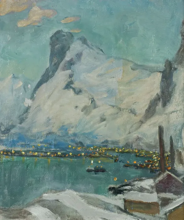 Framed Print : Lofoten in the Evening Light. Study, 1915. Creator: Anna Katarina Boberg Framed Print : Lofoten in the Evening Light. Study, 1915. Creator: Anna Katarina Boberg