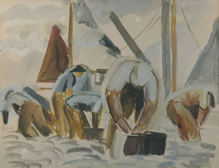Framed Print : Lofoten fishermen, 1934. Creator: Ewald Dahlskog Framed Print : Lofoten fishermen, 1934. Creator: Ewald Dahlskog