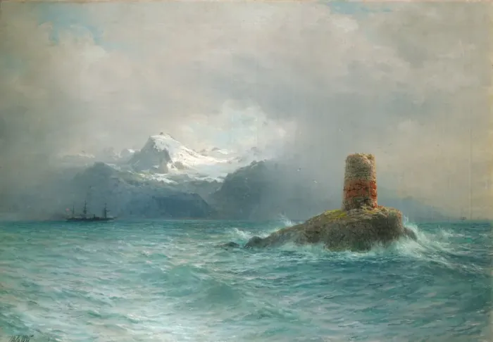 Framed Print : The Lofoten Islands, 1895. Artist: Lagorio, Lev Felixovich (1827-1905) Framed Print : The Lofoten Islands, 1895. Artist: Lagorio, Lev Felixovich (1827-1905)