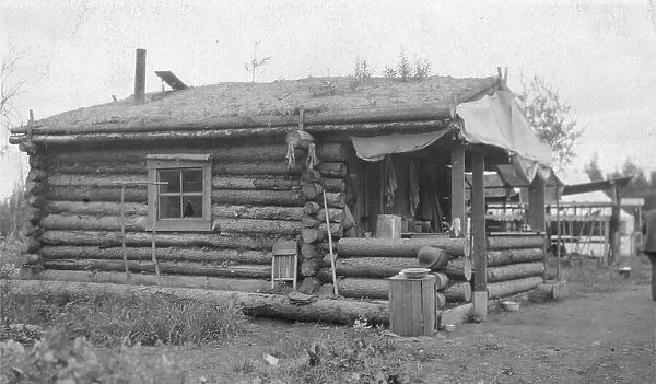 Log cabin, between c1900 and 1916. Creator: Unknown