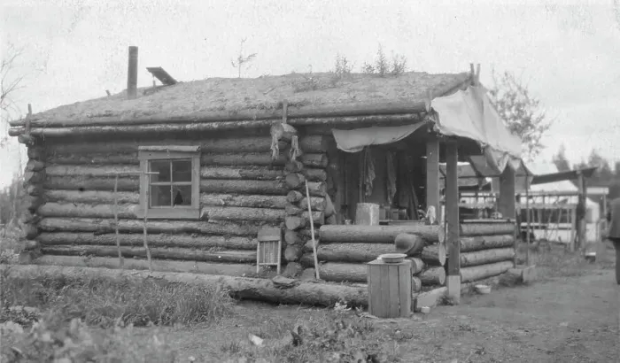Framed Print : Log cabin, between c1900 and 1916. Creator: Unknown Framed Print : Log cabin, between c1900 and 1916. Creator: Unknown