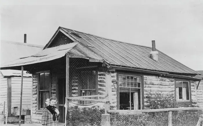 Framed Print : Log cabin, between c1900 and 1916. Creator: Unknown Framed Print : Log cabin, between c1900 and 1916. Creator: Unknown