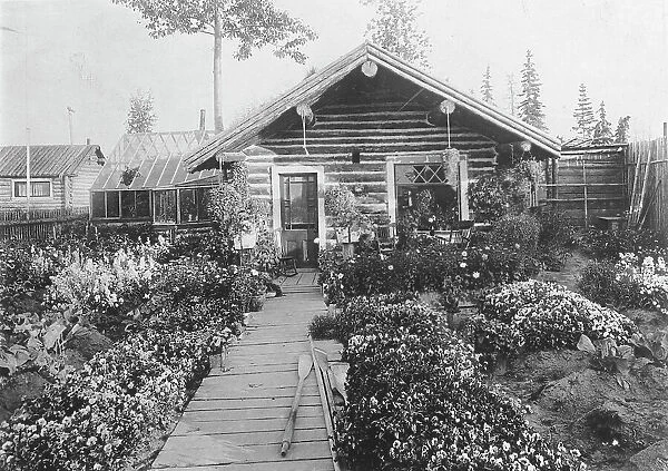 Log cabin, between c1900 and 1923. Creator: Unknown