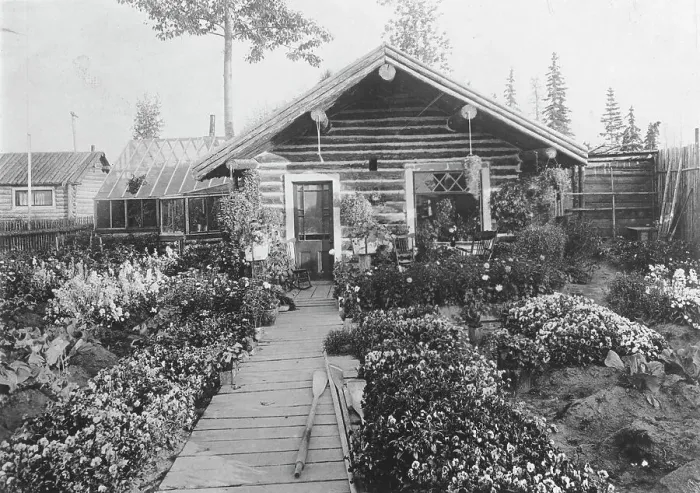 Framed Print : Log cabin, between c1900 and 1923. Creator: Unknown Framed Print : Log cabin, between c1900 and 1923. Creator: Unknown