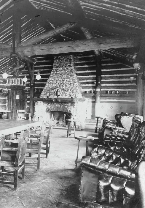 Framed Print : The Log Cabin Club, between c1900 and 1923. Creator: Unknown Framed Print : The Log Cabin Club, between c1900 and 1923. Creator: Unknown