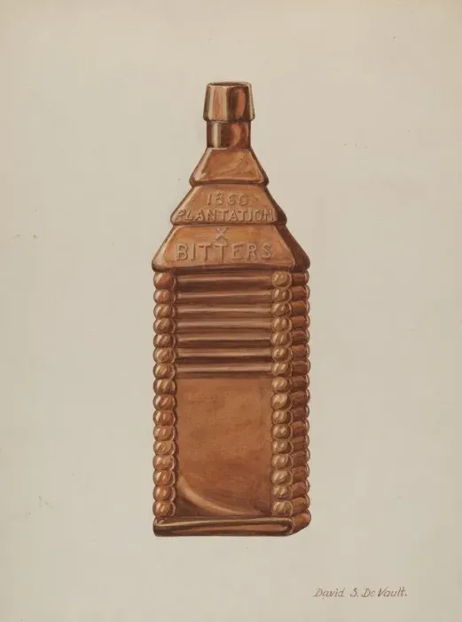 Framed Print : Log Cabin Flask, c. 1941. Creator: Davids De Vault Framed Print : Log Cabin Flask, c. 1941. Creator: Davids De Vault