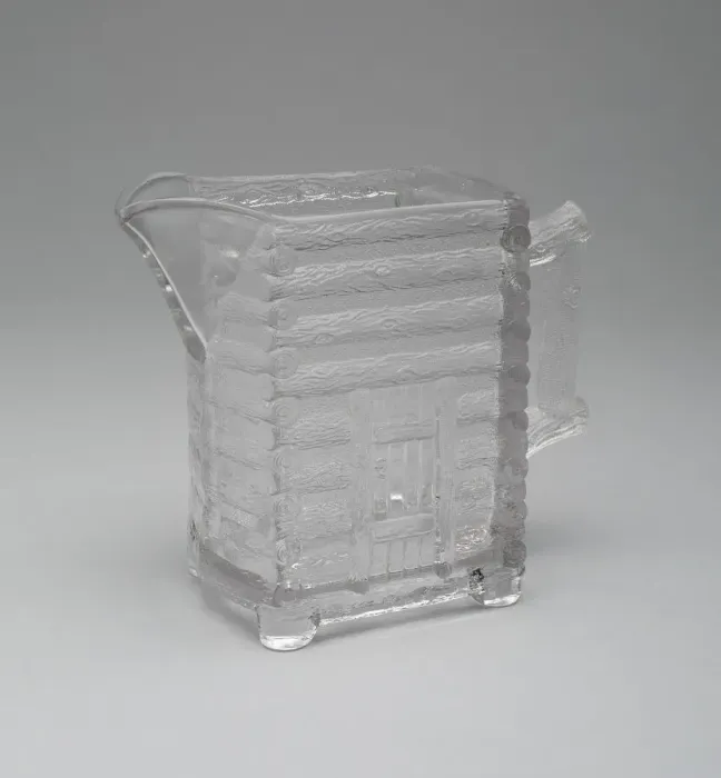 Framed Print : Log Cabin pattern creamer, c. 1875. Creator: Central Glass Company Framed Print : Log Cabin pattern creamer, c. 1875. Creator: Central Glass Company
