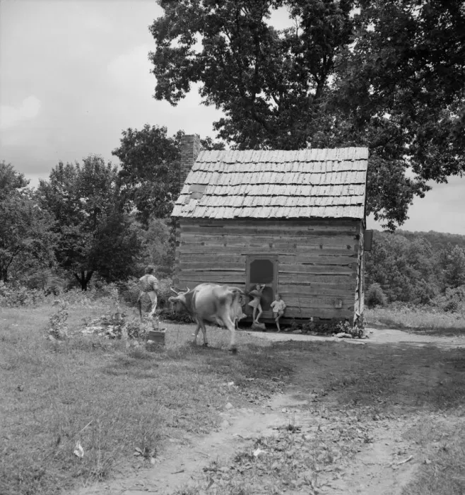 Framed Print : Log home of non-farm family, Orange County, North Carolina, 1939. Creator: Dorothea Lange Framed Print : Log home of non-farm family, Orange County, North Carolina, 1939. Creator: Dorothea Lange