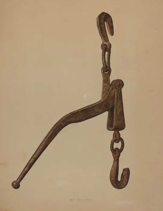 Framed Print : Log Load Tightener, 1939. Creator: Max Fernekes