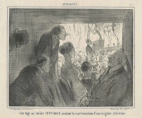 Un loge au théâtre VENTADOUR... 19th century. Creator: Honore Daumier
