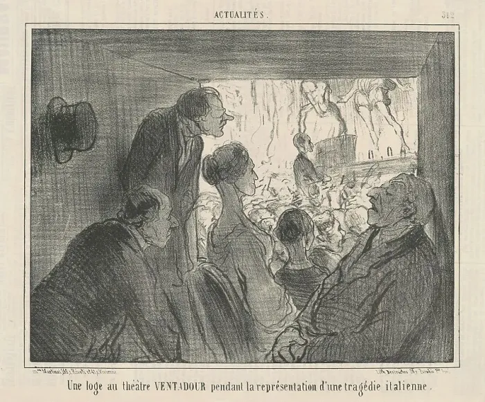 Framed Print : Un loge au théâtre VENTADOUR... 19th century. Creator: Honore Daumier Framed Print : Un loge au théâtre VENTADOUR... 19th century. Creator: Honore Daumier