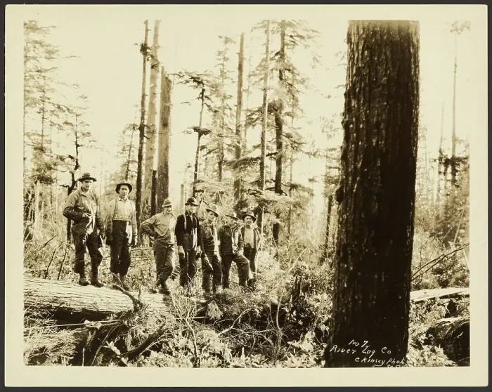 Framed Print : Loggers, about 1910-1930. Creator: Darius Kinsey Framed Print : Loggers, about 1910-1930. Creator: Darius Kinsey