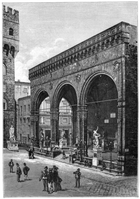 Framed Print : Loggia del Lanzi, Piazza della Signoria, Florence, Italy, 1882 Framed Print : Loggia del Lanzi, Piazza della Signoria, Florence, Italy, 1882