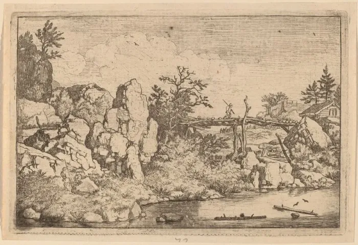Framed Print : Two Logs in the Water, probably c. 1645 / 1656. Creator: Allart van Everdingen Framed Print : Two Logs in the Water, probably c. 1645 / 1656. Creator: Allart van Everdingen