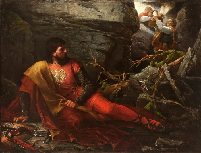 Framed Print : Lokietek in the Cave, 1881. Creator: Magdalena Andrzejkowicz