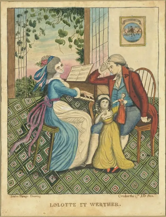 Framed Print : Lolotte and Werther, 1810. Creator: Eunice Pinney Framed Print : Lolotte and Werther, 1810. Creator: Eunice Pinney