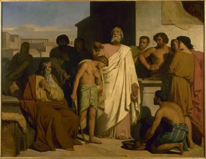 Framed Print : L'onction de David par Samuel, 1842. Creator: Felix Joseph Barrias Framed Print : L'onction de David par Samuel, 1842. Creator: Felix Joseph Barrias